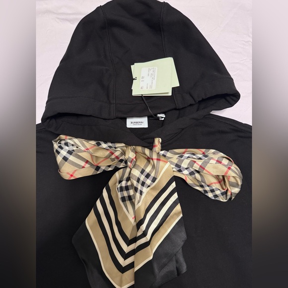 Burberry Scarf Tie Cott Hoodie size XS - Picture 4 of 10